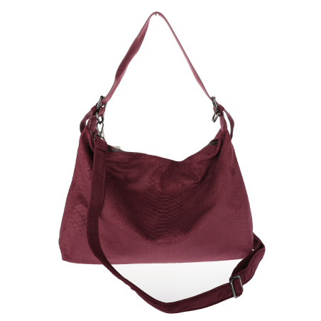 Torebka damska worek shopper listonoszka zamszowa na ramię PB4740 Czerwona