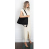 Torebka damska worek shopper listonoszka zamszowa na ramię PB4740 Czarna