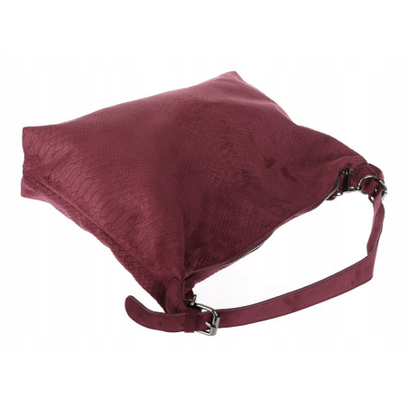 Torebka damska worek shopper listonoszka zamszowa na ramię PB4740 Czerwona