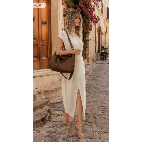 Torebka damska worek shopper listonoszka zamszowa na ramię PB4740 Zielona