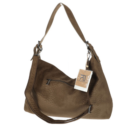 Torebka damska worek shopper listonoszka zamszowa na ramię PB4740 Zielona