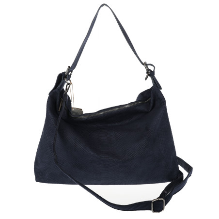 Torebka damska worek shopper listonoszka zamszowa na ramię PB4740 Granatowa