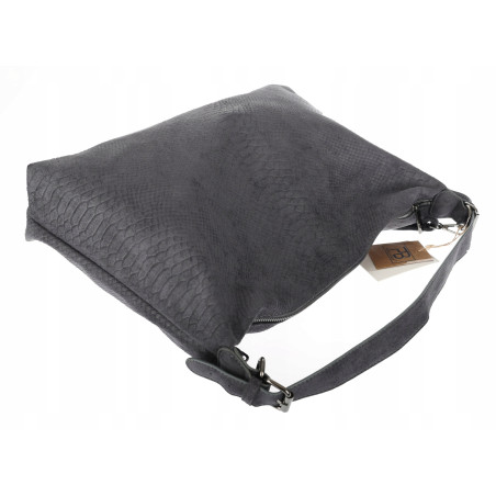 Torebka damska worek shopper listonoszka zamszowa na ramię PB4740 Szara