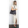 Torebka damska worek shopper listonoszka zamszowa na ramię PB4740 Szara