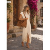 Torebka damska worek shopper listonoszka zamszowa na ramię PB4740 Brązowa