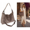 Torebka damska worek shopper listonoszka zamszowa torba PB4740 Mud Beżowa