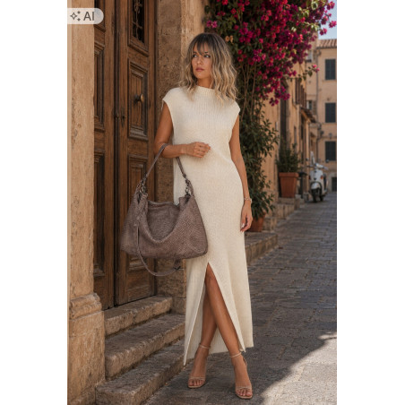 Torebka damska worek shopper listonoszka zamszowa torba PB4740 Mud Beżowa