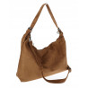 Torebka damska worek shopper listonoszka zamszowa na ramię PB4740 Brązowa