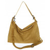 Torebka damska shopper listonoszka zamszowa na ramię PB4740 Musztardowa