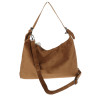 Torebka damska worek shopper listonoszka zamszowa na ramię PB4740 Brązowa