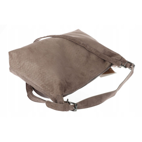 Torebka damska worek shopper listonoszka zamszowa torba PB4740 Mud Beżowa