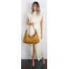 Torebka damska shopper listonoszka zamszowa na ramię PB4740 Musztardowa