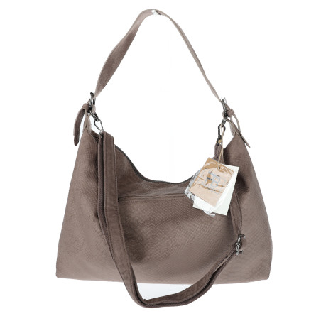 Torebka damska worek shopper listonoszka zamszowa torba PB4740 Mud Beżowa