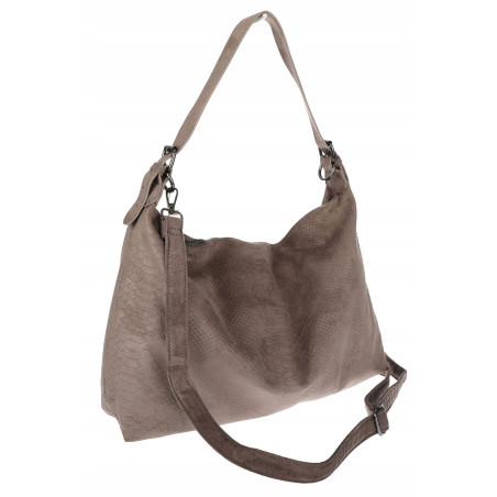 Torebka damska worek shopper listonoszka zamszowa torba PB4740 Mud Beżowa