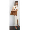 Torebka damska worek shopper listonoszka zamszowa na ramię PB4740 Brązowa