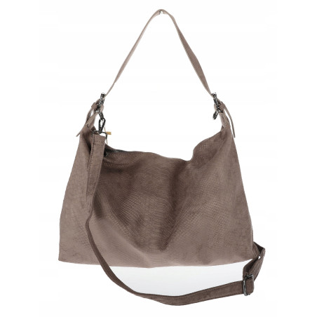 Torebka damska worek shopper listonoszka zamszowa torba PB4740 Mud Beżowa