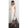 Torebka damska worek shopper listonoszka zamszowa torba PB4740 Mud Beżowa