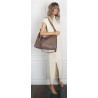 Torebka damska worek shopper listonoszka zamszowa torba PB4740 Mud Beżowa
