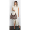 Torebka damska worek shopper listonoszka zamszowa torba PB4740 Mud Beżowa