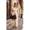 Torebka damska shopper listonoszka zamszowa na ramię PB4740 Czekoladowa