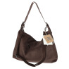 Torebka damska shopper listonoszka zamszowa na ramię PB4740 Czekoladowa