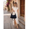 Torebka damska worek shopper listonoszka zamszowa na ramię PB4740 Granatowa