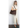 Torebka damska shopper listonoszka zamszowa na ramię PB4740 Czekoladowa