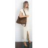 Torebka damska worek shopper listonoszka zamszowa na ramię PB4740 Zielona