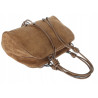 Torebka damska shopper pojemna modna zamszowa torba kuferek D715 Brązowa