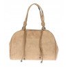 Torebka damska shopper pojemna modna zamszowa torba kuferek D715 Beżowa