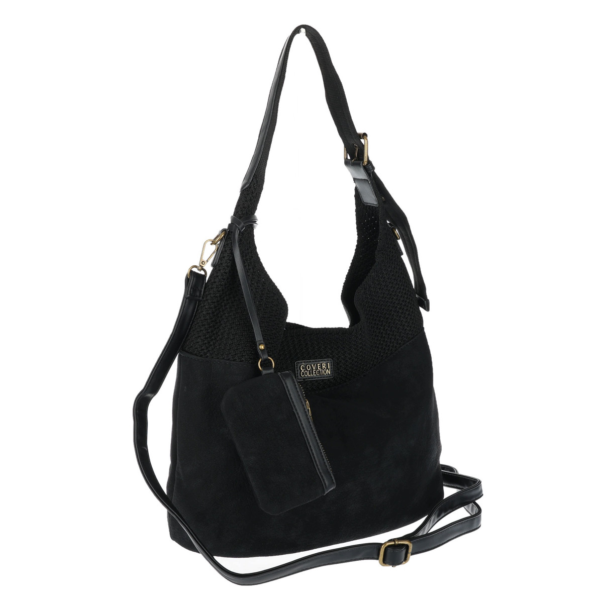 Torebka damska shopper pojemna modna do pracy torba worek CC803 Czarna