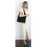 Torebka damska shopper pojemna modna do pracy torba worek CC803 Czarna