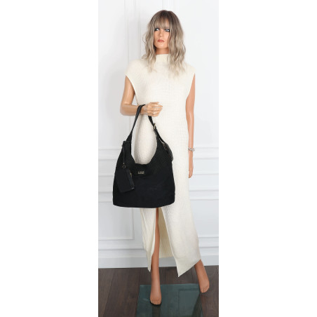 Torebka damska shopper pojemna modna do pracy torba worek CC803 Czarna
