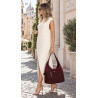 Torebka damska shopper pojemna modna do pracy torba worek CC803 Bordowa