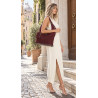 Torebka damska shopper pojemna modna do pracy torba worek CC803 Bordowa