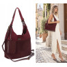 Torebka damska shopper pojemna modna do pracy torba worek CC803 Bordowa