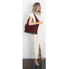 Torebka damska shopper pojemna modna do pracy torba worek CC803 Bordowa