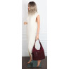 Torebka damska shopper pojemna modna do pracy torba worek CC803 Bordowa