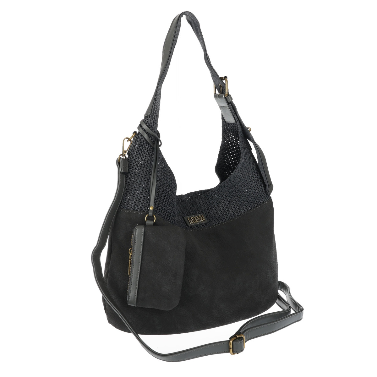 Torebka damska shopper pojemna modna do pracy torba worek CC803 Szara