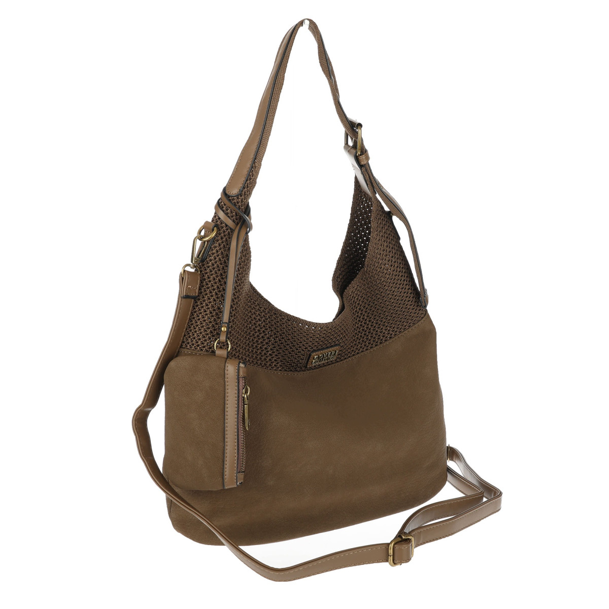 Torebka damska shopper pojemna modna do pracy torba worek CC803 Beżowa