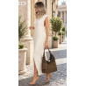 Torebka damska shopper pojemna modna do pracy torba worek CC803 Beżowa