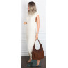 Torebka damska shopper pojemna modna do pracy torba worek CC803 Brązowa