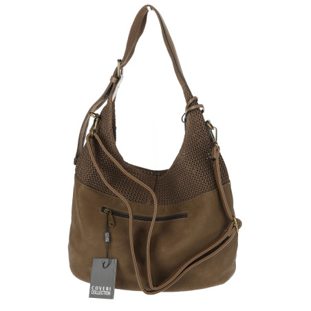 Torebka damska shopper pojemna modna do pracy torba worek CC803 Beżowa
