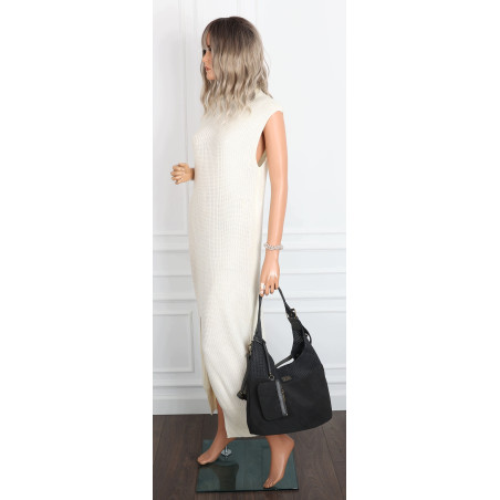 Torebka damska shopper pojemna modna do pracy torba worek CC803 Szara