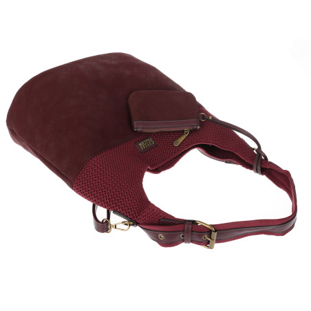 Torebka damska shopper pojemna modna do pracy torba worek CC803 Bordowa
