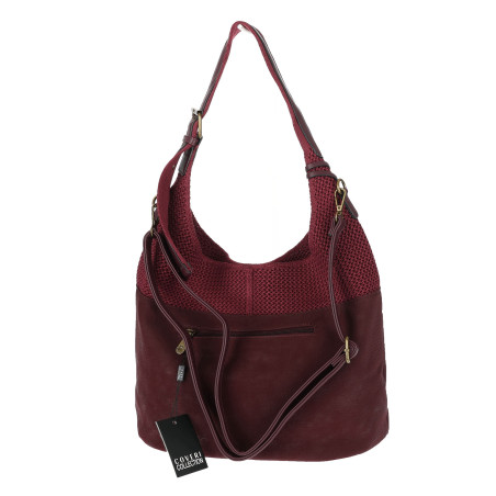 Torebka damska shopper pojemna modna do pracy torba worek CC803 Bordowa