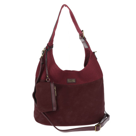 Torebka damska shopper pojemna modna do pracy torba worek CC803 Bordowa