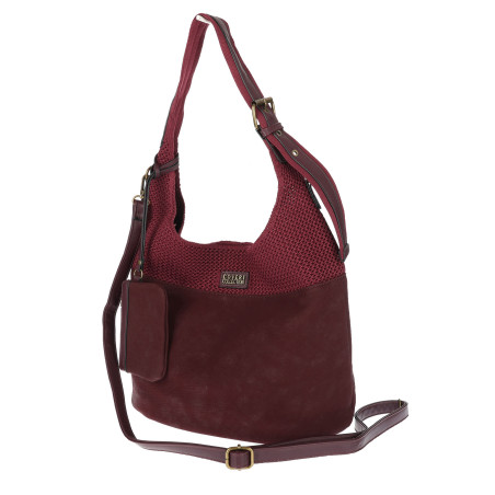 Torebka damska shopper pojemna modna do pracy torba worek CC803 Bordowa