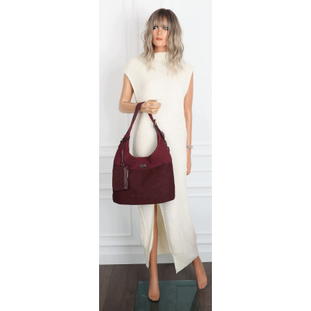 Torebka damska shopper pojemna modna do pracy torba worek CC803 Bordowa
