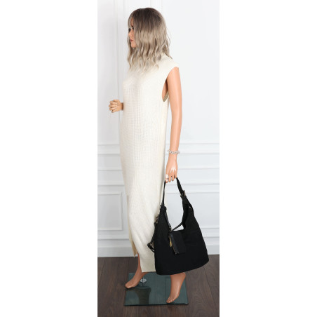 Torebka damska shopper pojemna modna do pracy torba worek CC803 Czarna